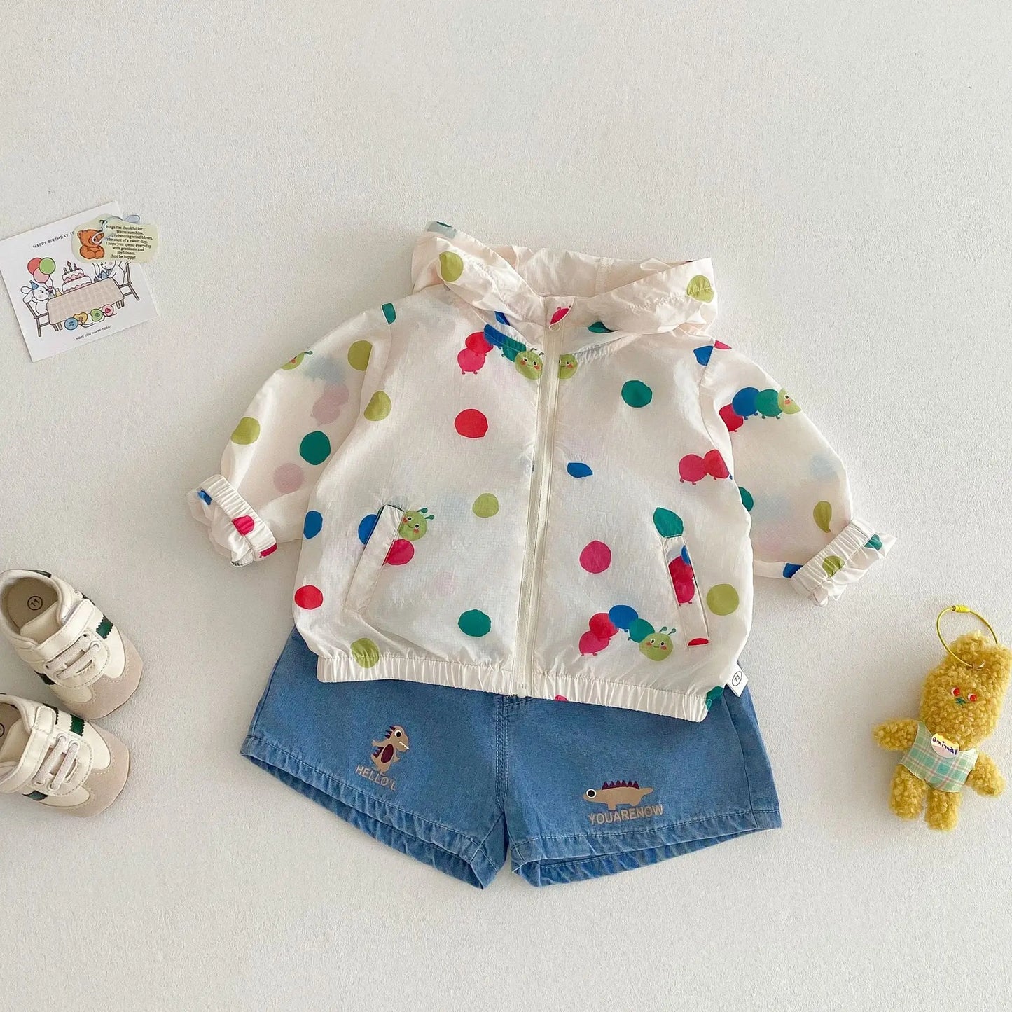 Girls Hooded Cartoon Jacket | Stylish Summer Outfit for Kids