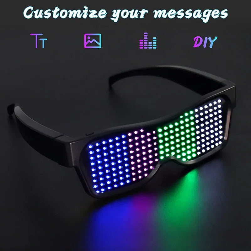 Bluetooth LED Glasses | Rechargeable Smart Glasses for Parties