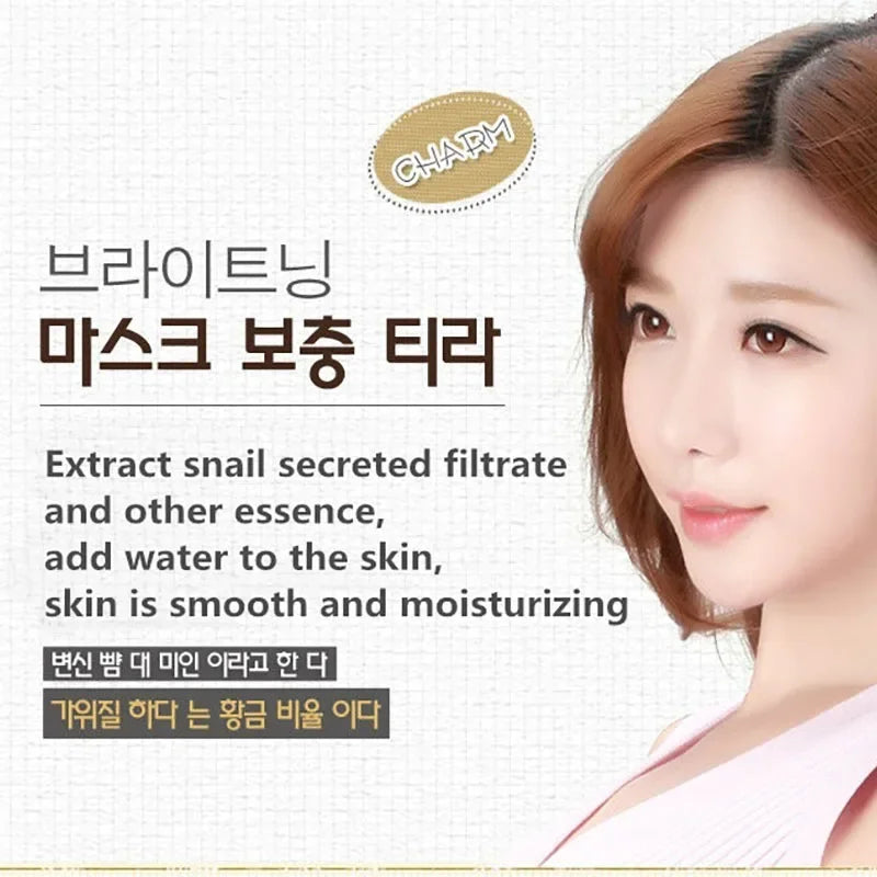 10pcs Snail Moisturizing Face Masks | Deep Hydration & Oil Control