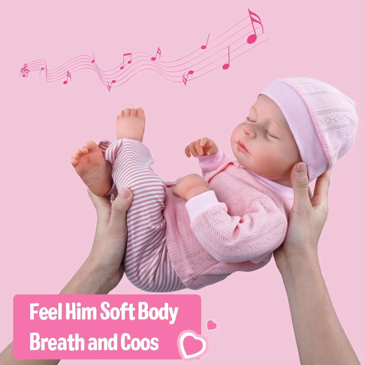 Realistic Reborn Baby Doll | Soft Vinyl Baby with Heartbeat