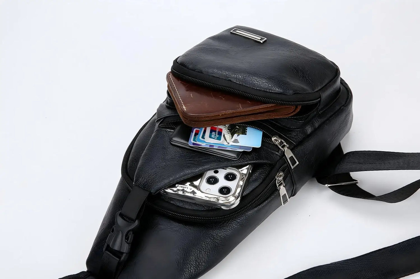 Fashionable Casual PU Crossbody Bag with USB Charging Functionality
