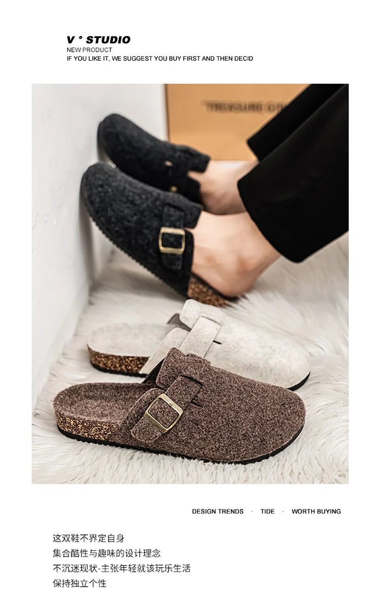 Plush Winter Clogs | Stylish Slip-On Cork Slippers for All