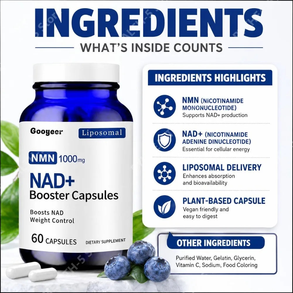 Liposomal NAD+ Support Capsules | Enhance Metabolism & Immunity