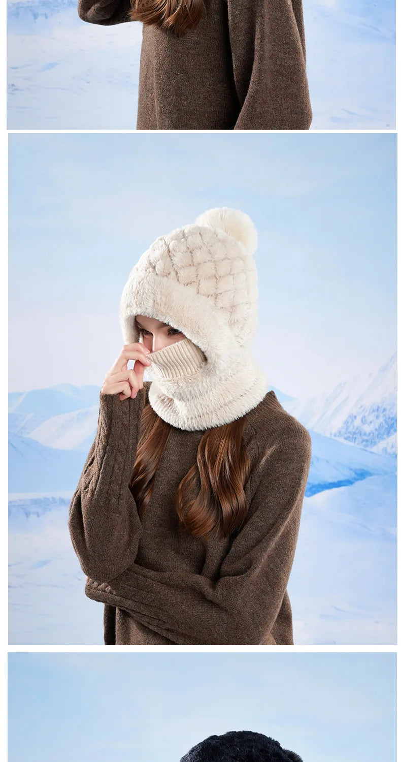 Women's 3-in-1 Fleece Lined Cycling Balaclava | Winter Windproof Hood