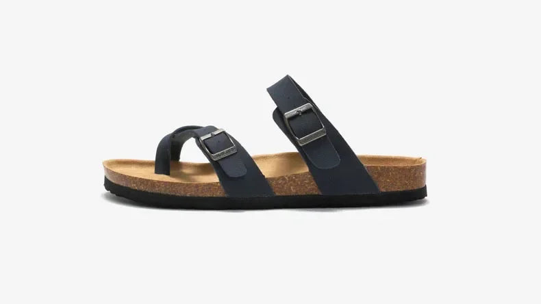 Men's Non-Slip Slippers with Cork Metal Buckle | Waterproof Outdoor Wear