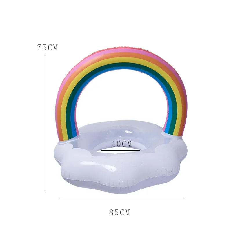 Rainbow Inflatable Swimming Ring | Fun Pool Float for All Ages
