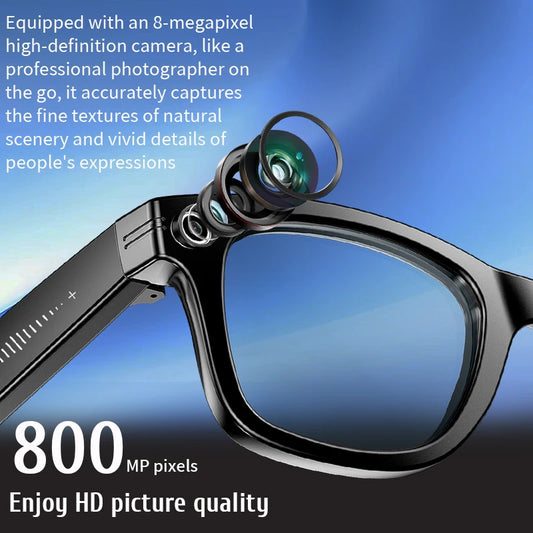 Gafas inteligentes con IA, cámara HD y conectividad Bluetooth