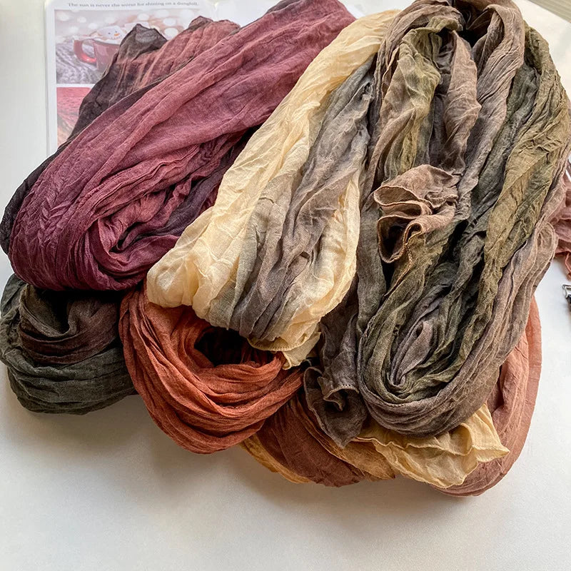Stylish Tie-Dye Cotton Linen Scarf | Multifunctional Hip Hop Shawl