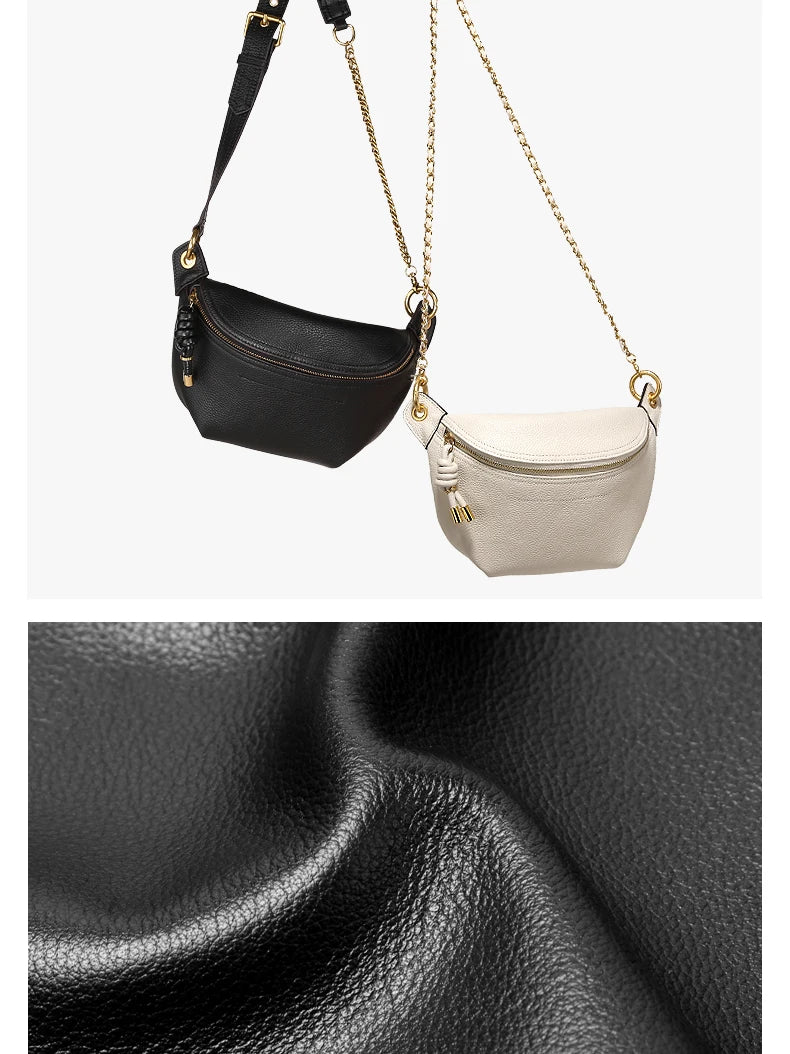 Stylish Women's Genuine Leather Waist Pack | Trendy Belt Bag