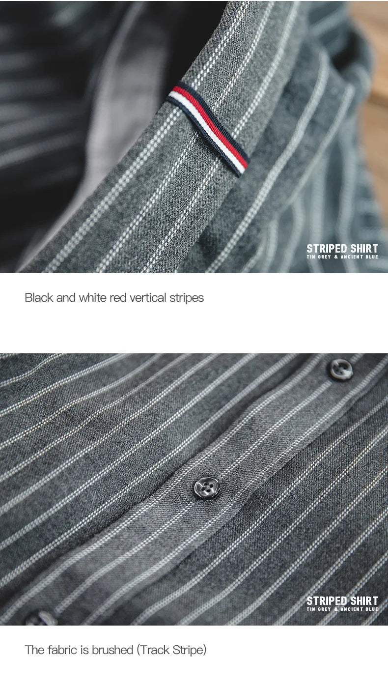 Men's Retro Vertical Stripe Long Sleeve Casual Shirt | Stylish Tops