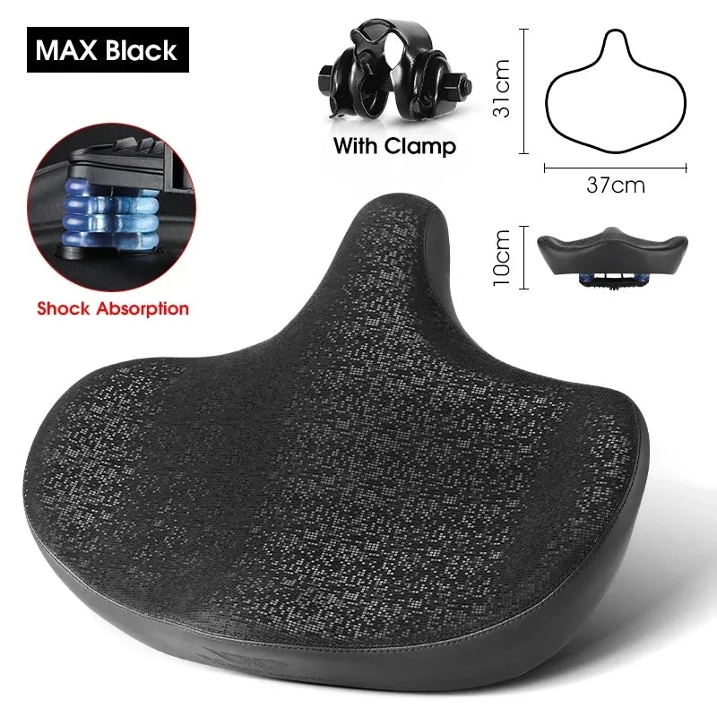 Ultra Wide Ergonomic MTB Saddle | Comfortable Shock-Absorbing Seat