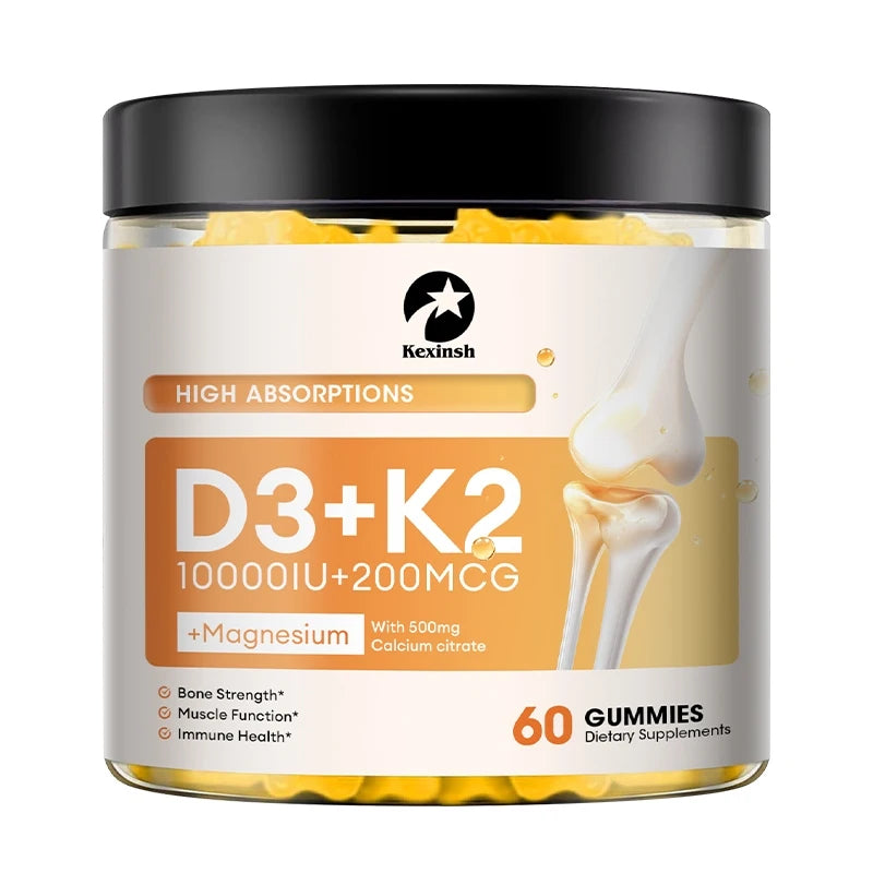 Plant-Based Vitamin D3 & K2 Gummies for Strong Bones and Heart Health