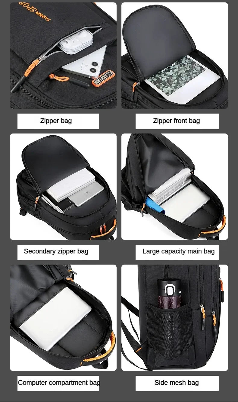 Men's Oxford Waterproof Backpack | Stylish School & Travel Bag
