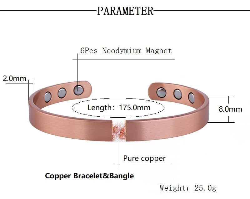 Pure Copper Magnetic Bracelets & Rings for Health & Style