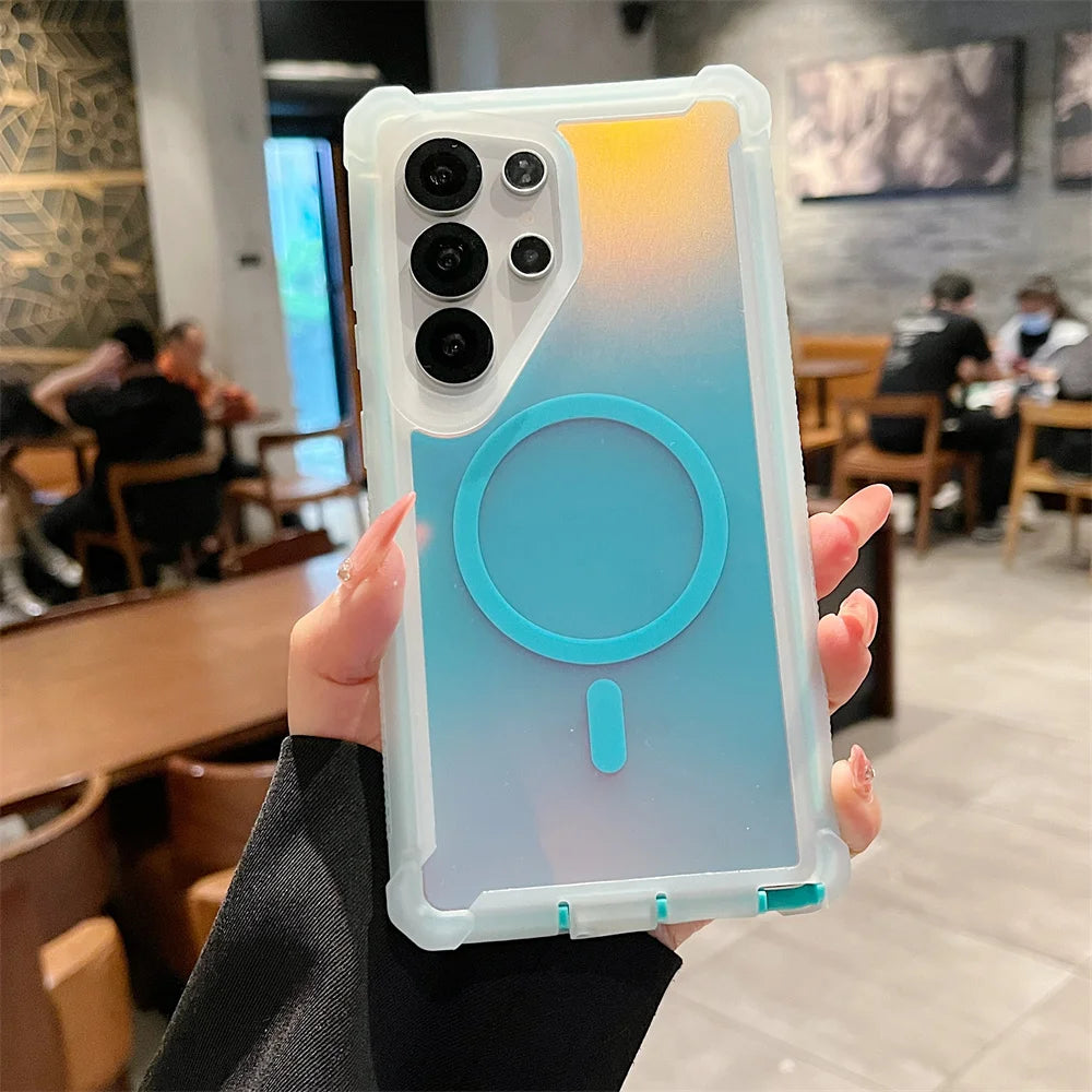 Luxury Shockproof Magnetic Color Changing Case for Samsung Devices