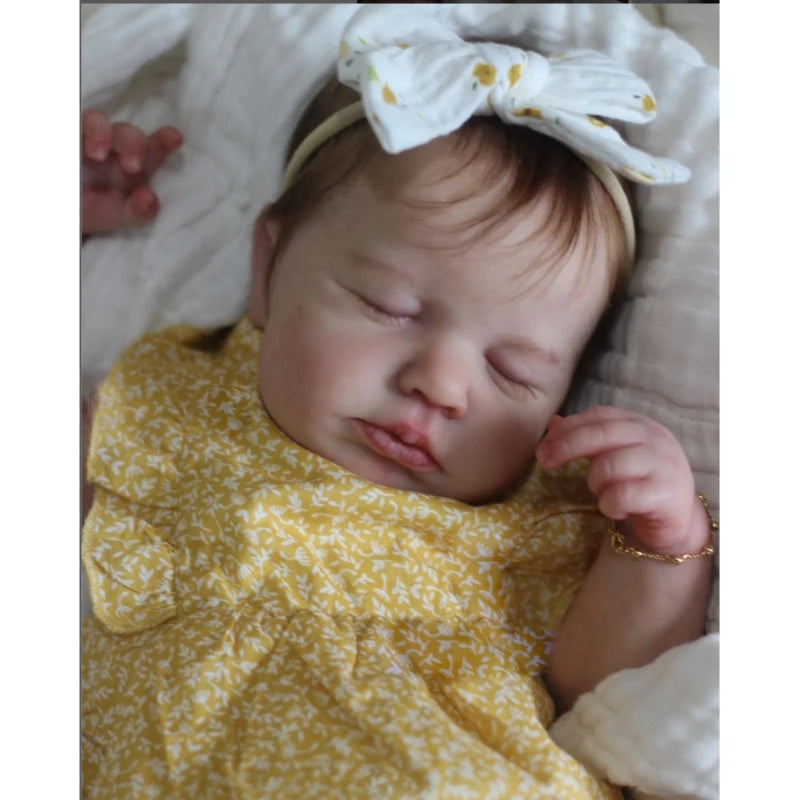 19-Inch Full Vinyl Girl Reborn Doll with Hand Rooted Hair
