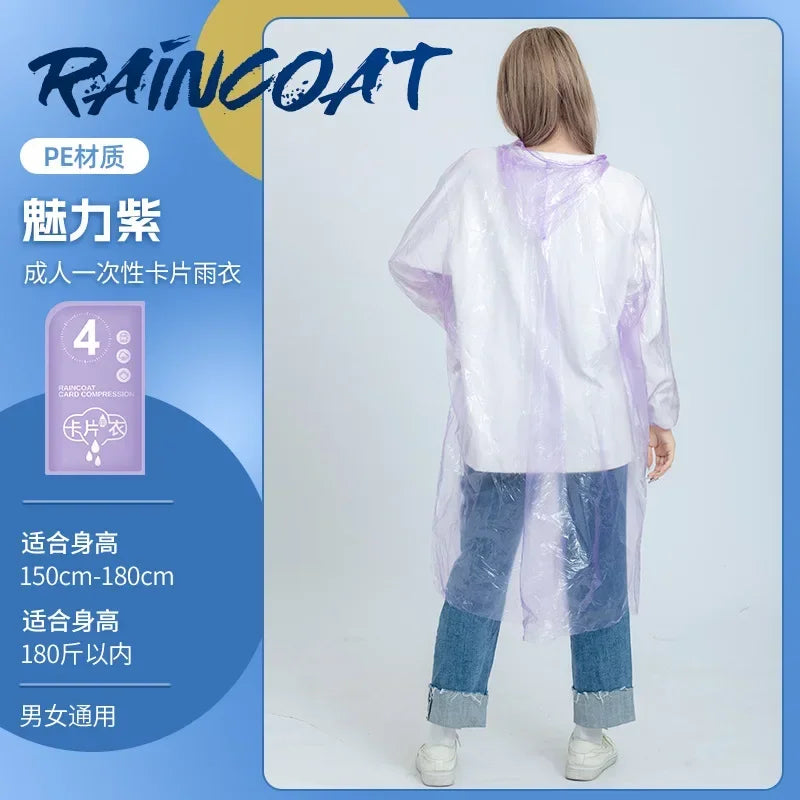 Chubasquero Desechable Impermeable | Equipo Portátil para Lluvia al Aire Libre