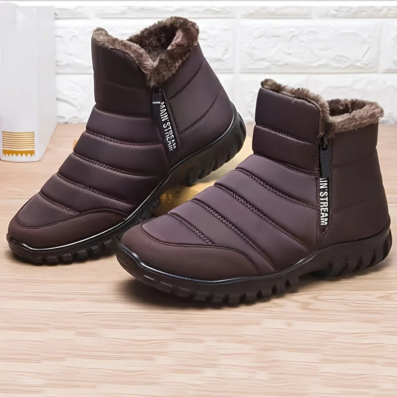 Men's Warm Cotton Snow Boots | Waterproof Ankle Winter Boots
