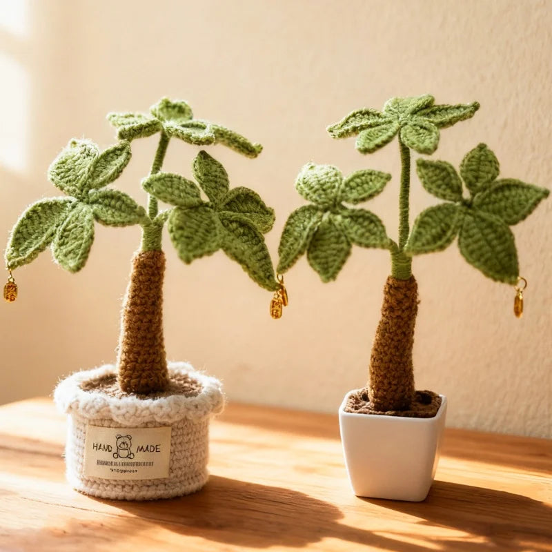 Handmade Crochet Money Tree - Potted Stuffed Plant Decor