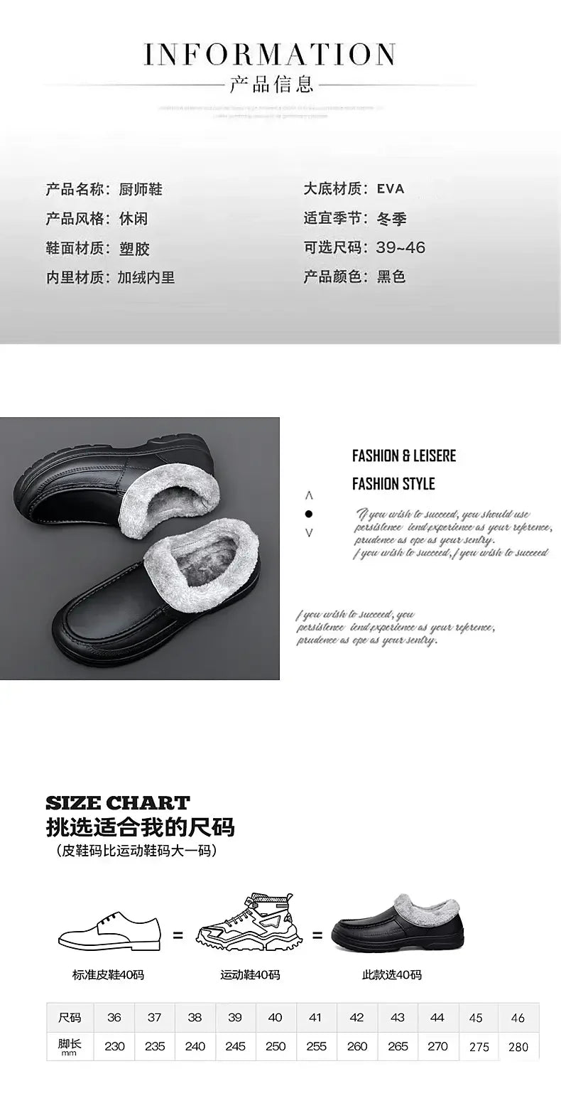 Men’s Waterproof Winter Work Slippers | Warm Anti-Slip Casual Shoes