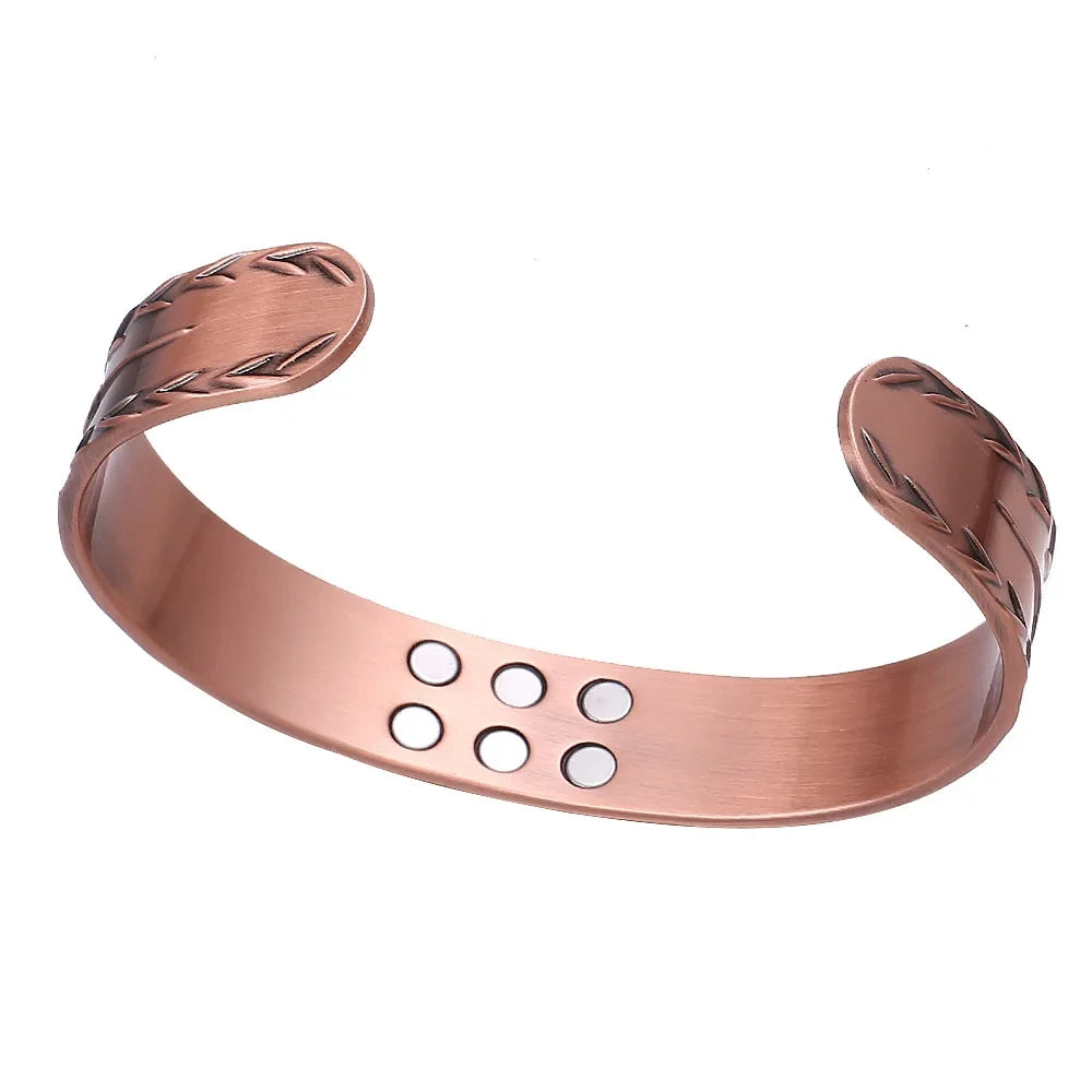 Vintage Pure Copper Cuff Bracelet | Magnetic Therapy for Wellness