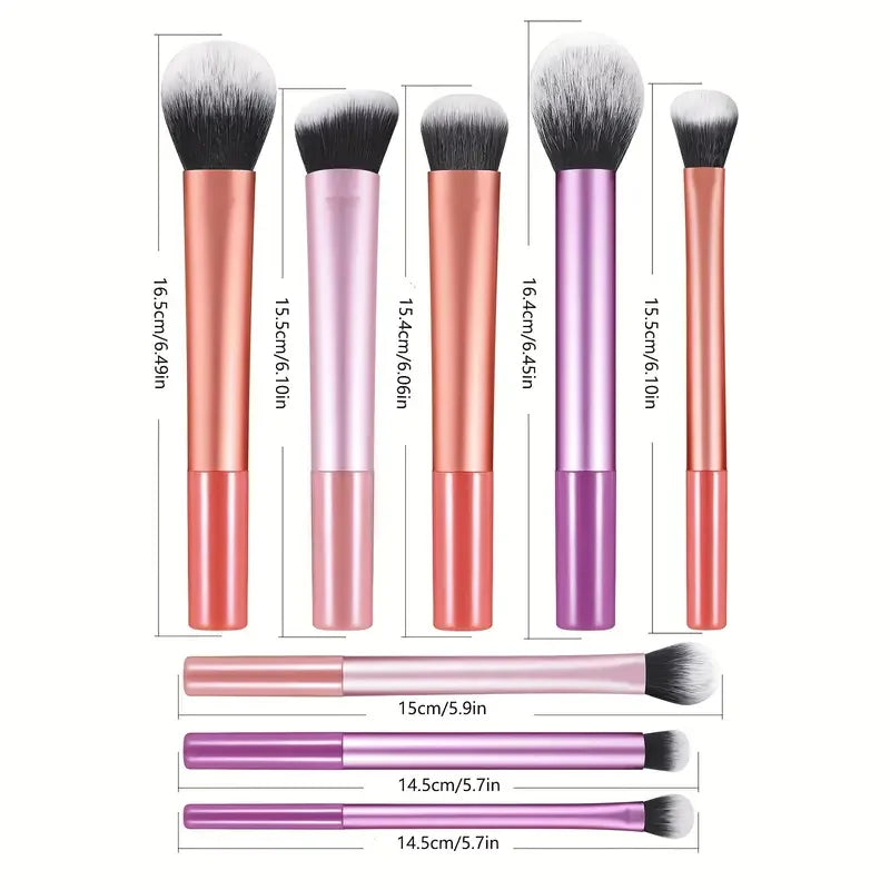 8 Piece Makeup Brush Set | Soft Synthetic Brushes for Perfect Application