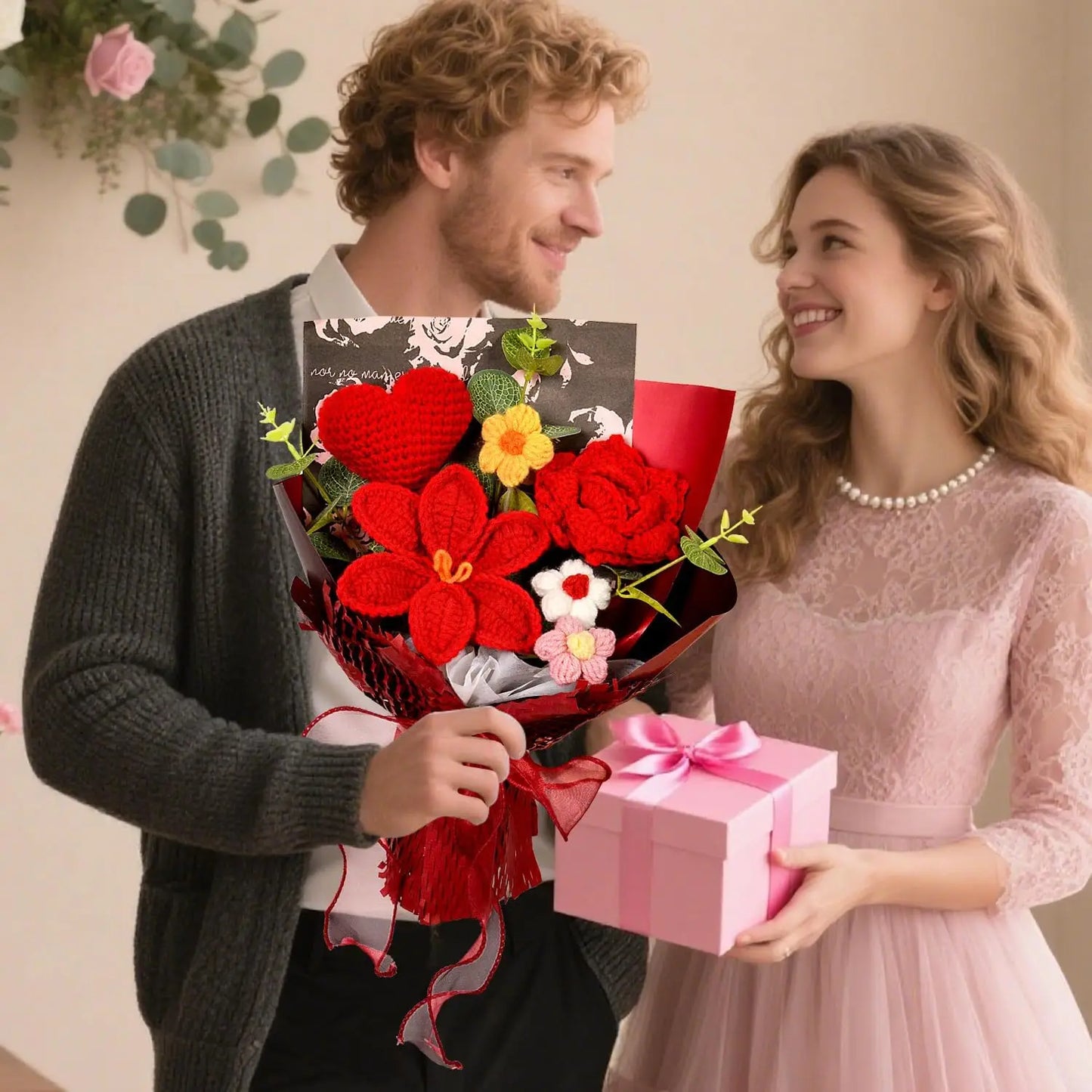 Ramo de flores de rosas de ganchillo hechas a mano | Regalo perfecto para cualquier ocasión