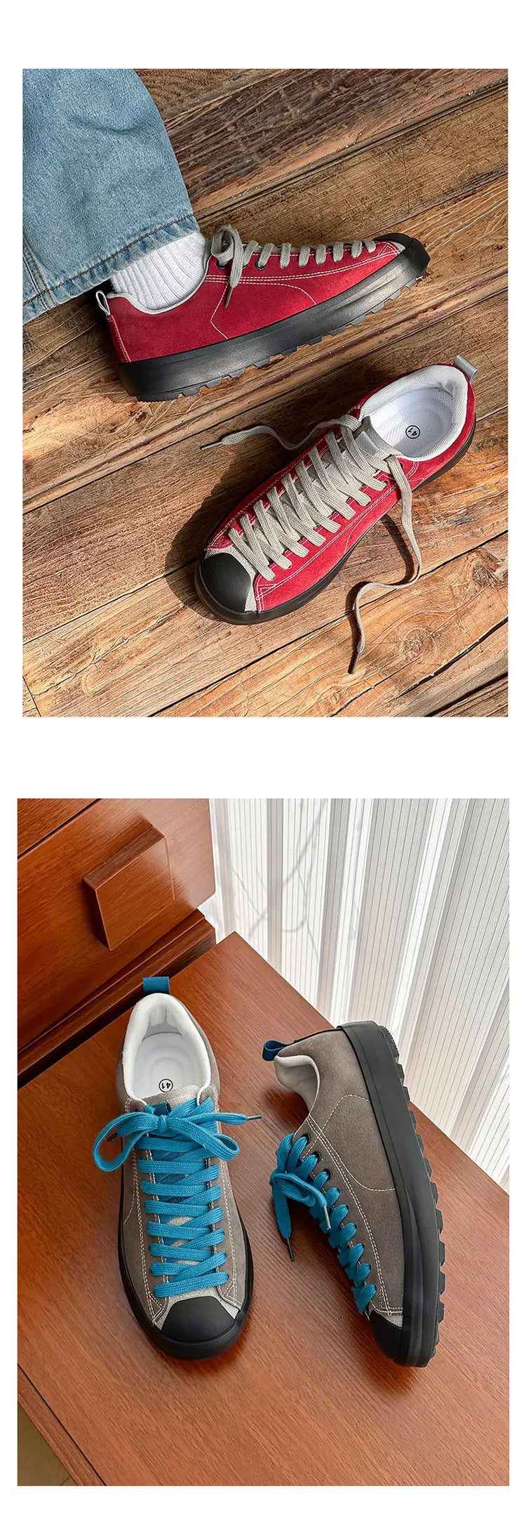 Men's Casual Suede Sneakers | Non-Slip Platform Walking Shoes