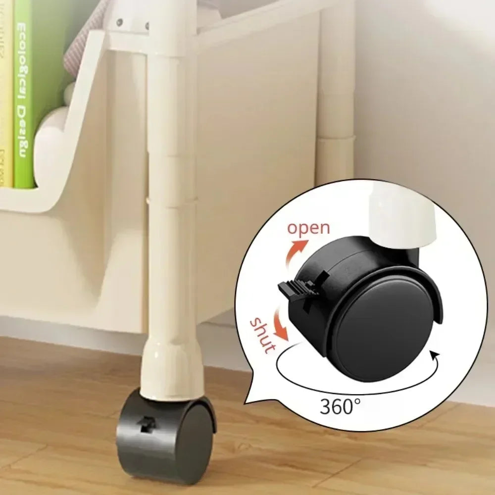 Multifunctional Trolley Bookshelf Kitchen Storage Rack | Home Organizer