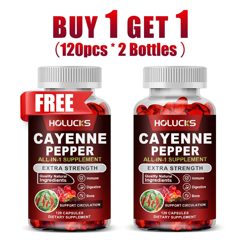 Natural Cayenne Pepper Capsules | Digestive Support & Metabolism Booster