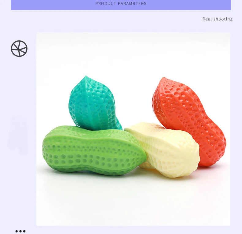 Interactive Dog Chewing Toy | Peanut Shaped Squeaker for Teeth Care
