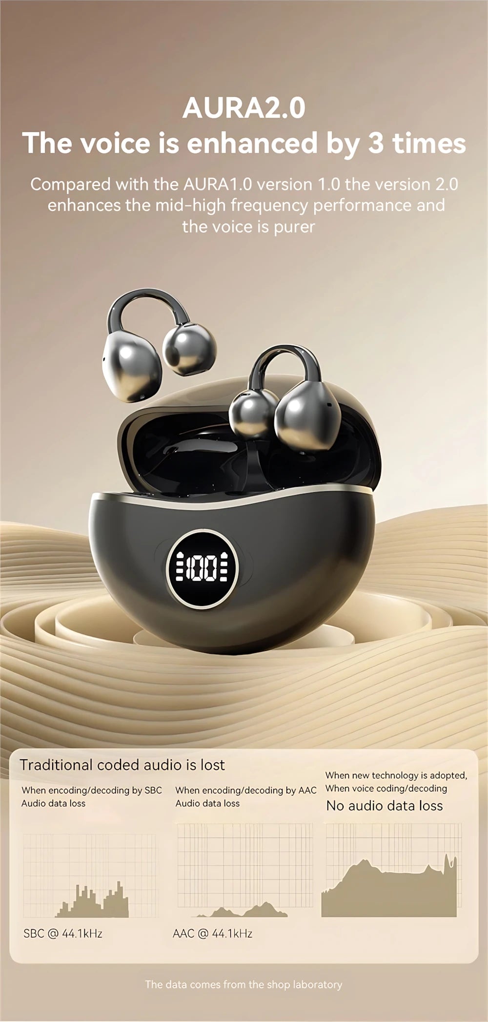 Bluetooth 5.3 Wireless Ear Clip Earphones | Noise Reduction Sports Earbuds