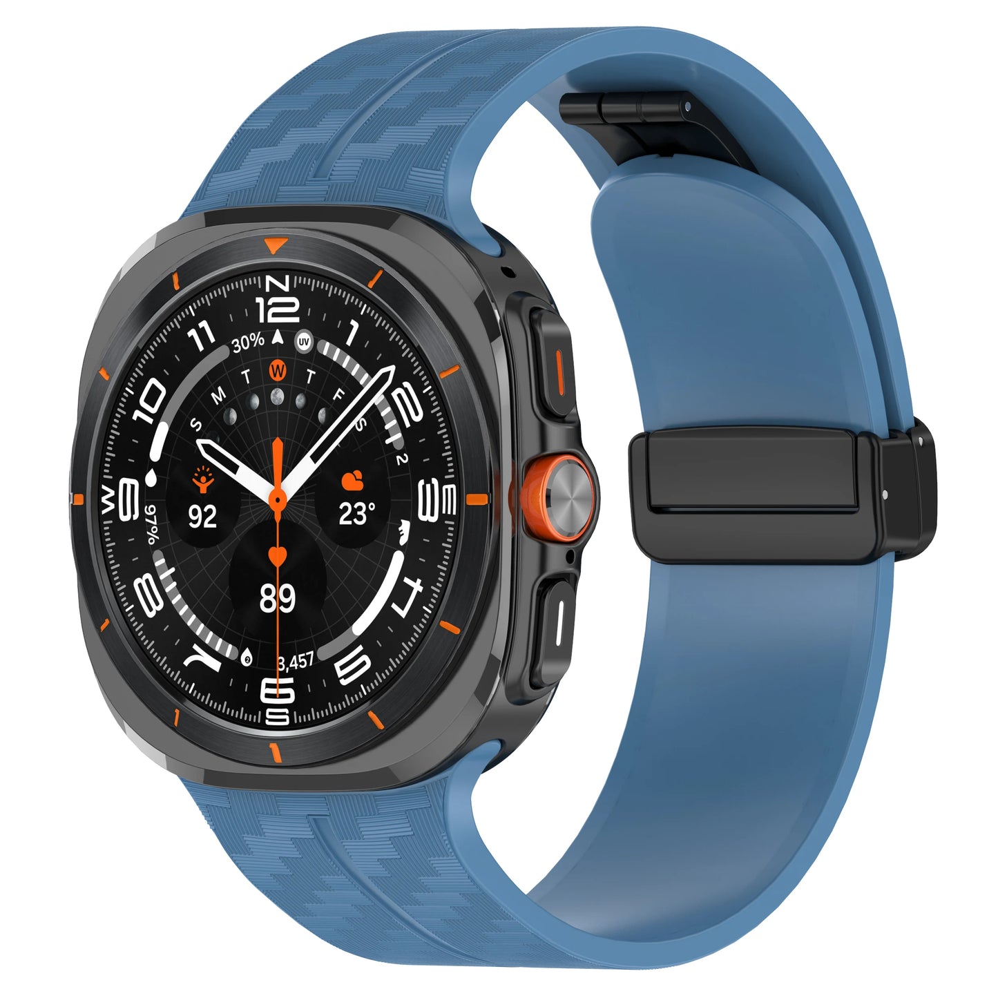 Silicone Sport Strap for 47mm Smartwatch | Magnetic Folding Clasp