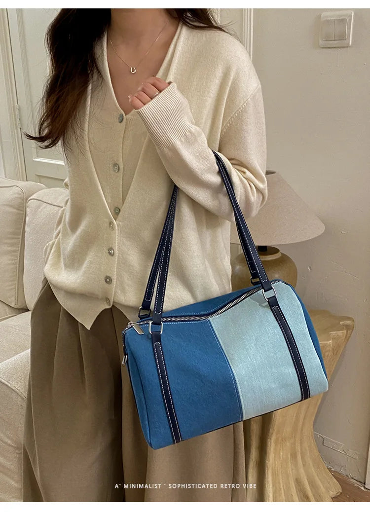 Bolso cruzado de mezclilla para mujer | Bolso de mano versátil y elegante