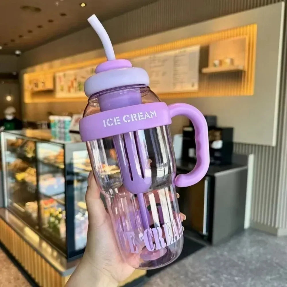 Durable Waterproof Large Capacity Summer Milk Tea Cup with Straw