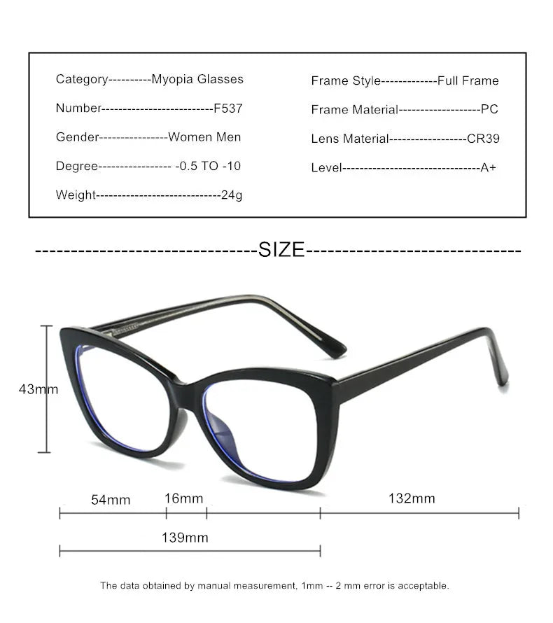 Gafas de Miopía Personalizadas con Bloqueo de Luz Azul y Lentes Fotocromáticas