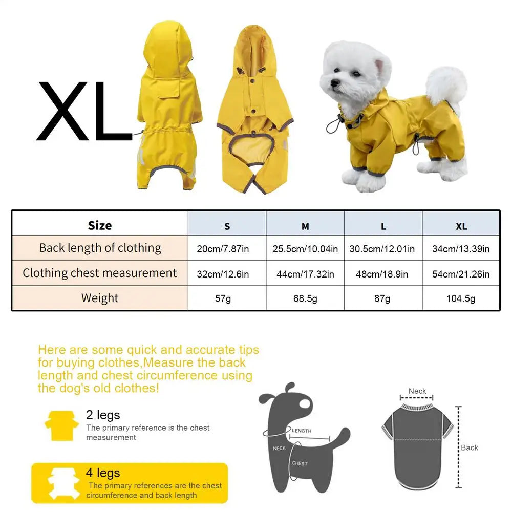Waterproof Adjustable Dog Raincoat for All Weather Adventures