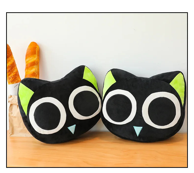 Kawaii Black Cat Plush Toy | Adorable Big Eye Cat Pillow