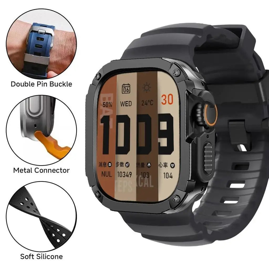 Waterproof Silicone Strap and Case for Smartwatches | Durable & Stylish