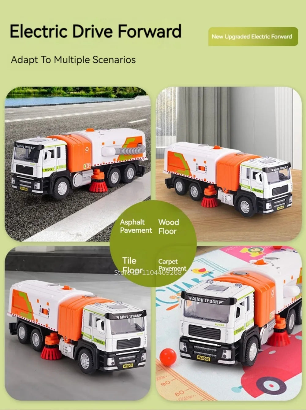 Electric Vacuum Cleaner Garbage Truck Model Toy for Kids