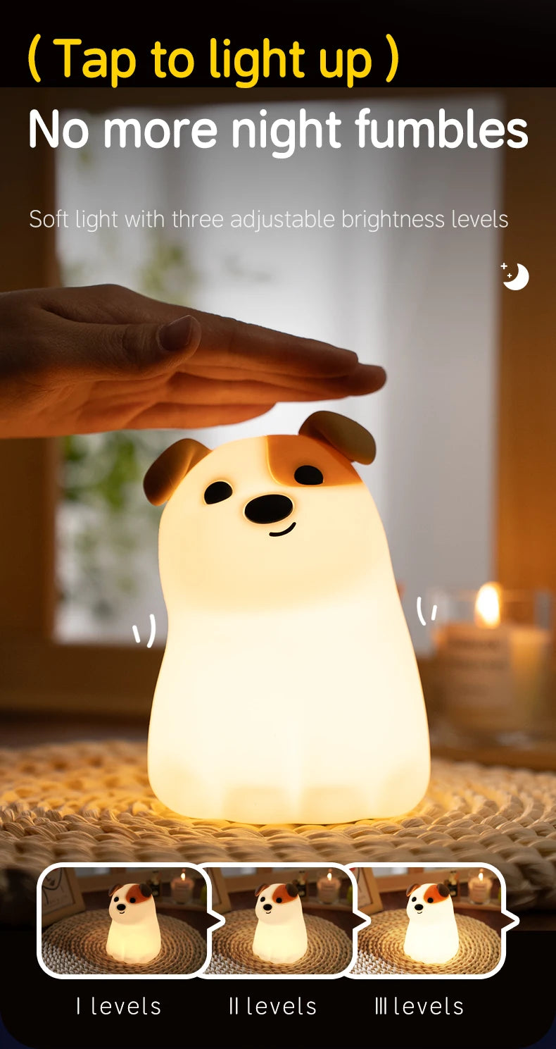 Lámpara de Mesa LED de Animales Kawaii | Luz Nocturna Divertida y Segura para Niños