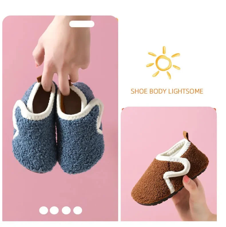 Cozy Kids Winter Fleece Slippers | Soft Non-Slip Indoor Shoes