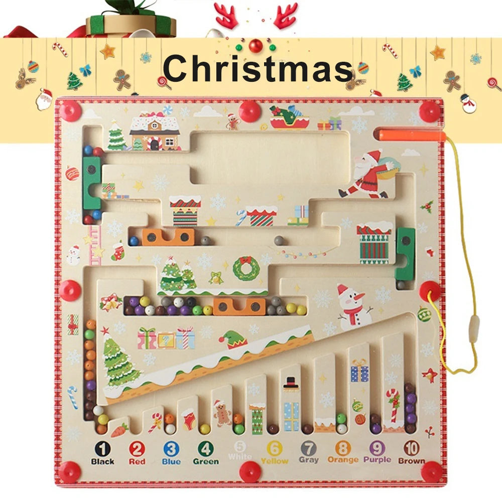 Magnetic Color and Number Maze Montessori Toy for Kids Learning