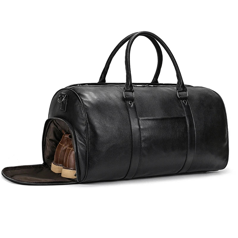 Luxury Genuine Leather Travel Bag for Men & Women | Versatile Duffle