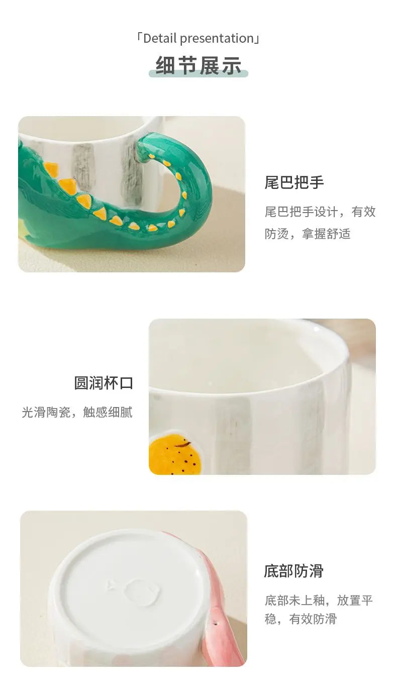 Cute Dinosaur Mug | Colorful Ceramic Coffee Cup for Home & Gifts