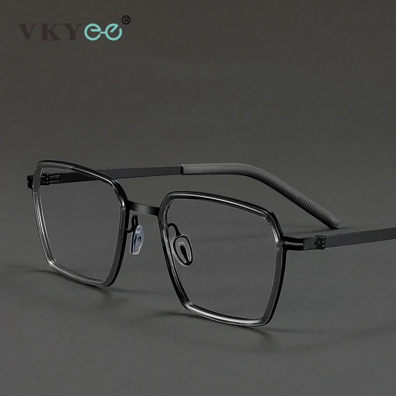 Simple Geometric Polygon Fashion Titanium Glasses | Blue Light Protection