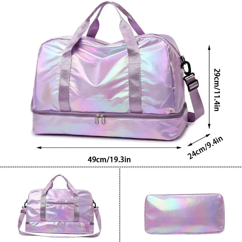 Lightweight Holographic Travel Duffel Bag | Large Capacity Tote