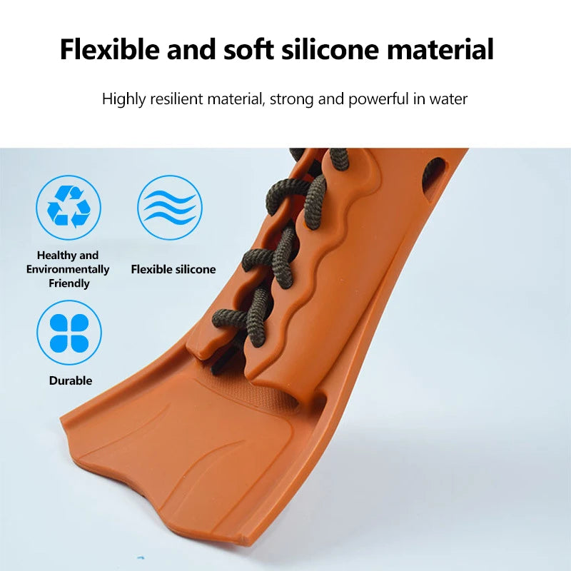 Adjustable Short Snorkeling Fins | Anti-Slip Swimming Equipment