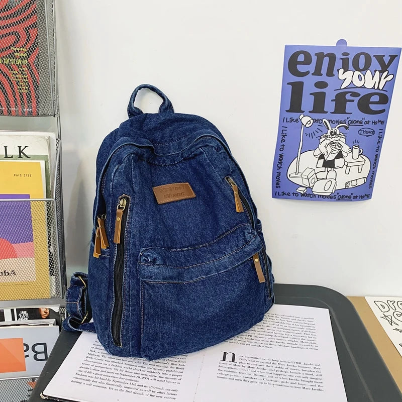 Trendy Denim Backpack for Students | Durable & Stylish Design