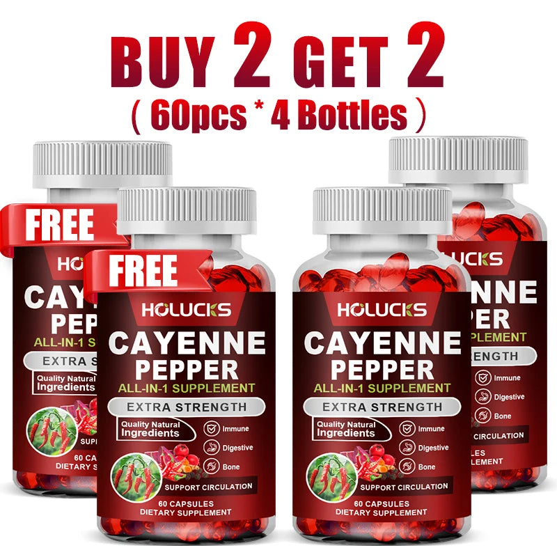 Natural Cayenne Pepper Capsules | Digestive Support & Metabolism Booster